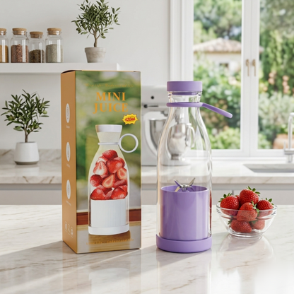 420Ml Electric Juicer Mini Wine Bottle Blender Fruit Mixers 6 Blades Charging Juicer Cup Small Household Portable Juicer Blender